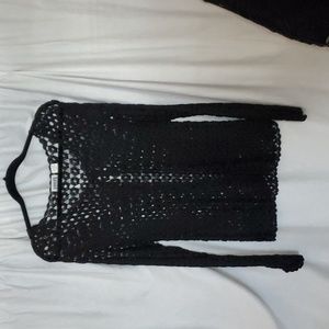 Black Crochet Cardigan